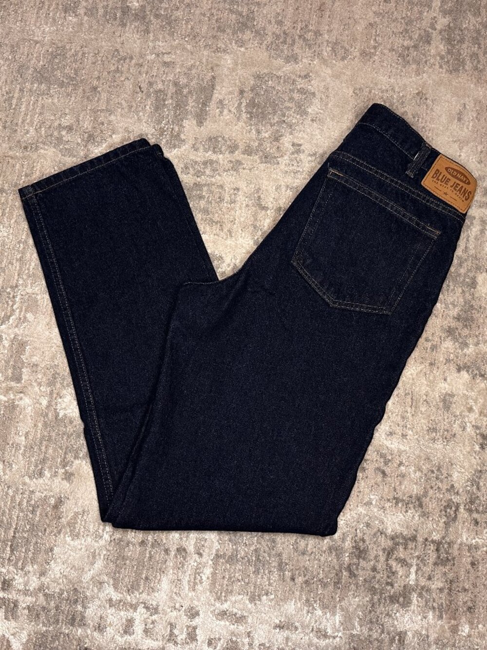 Vintage Old Navy Denim Jeans 34 x 32 Button Fly Loose Fit Best Denim Dark Wash
